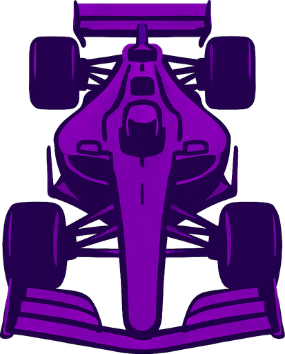 Purple F1 from a bird's eye view..
In-Game asset.  2d.  High contrast.  No shadows