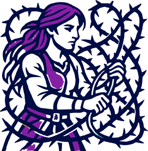 thornWhipWeaver.
2d.  High contrast.  No shadows