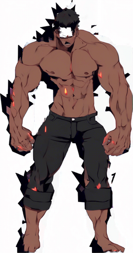 Make his whole body look destroyed.