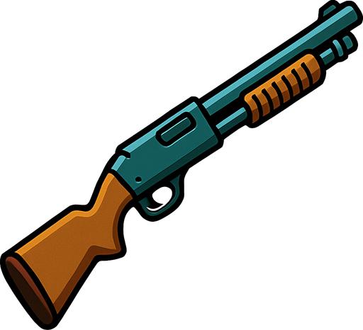 Pompalı Tüfek.
In-Game asset.  2d.  High contrast.  No shadows