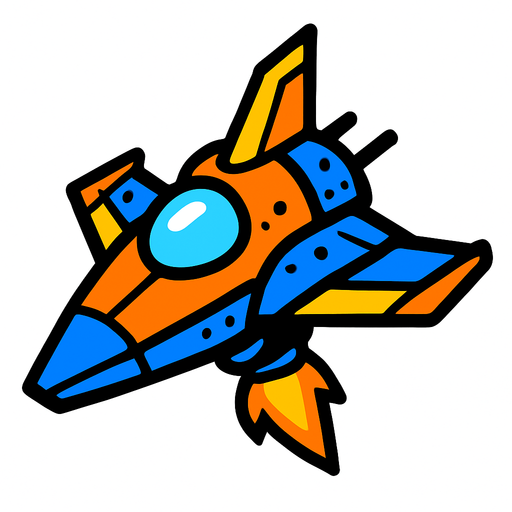 Cosmosship.
In-Game asset.  2d.  High contrast.  No shadows