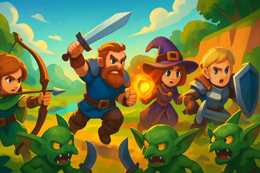 Fullscreen modern App Store landscape banner, 16:9, high definition, for a game. No text on banner!