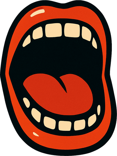 Screaming mouth.
In-Game asset.  2d.  High contrast.  No shadows