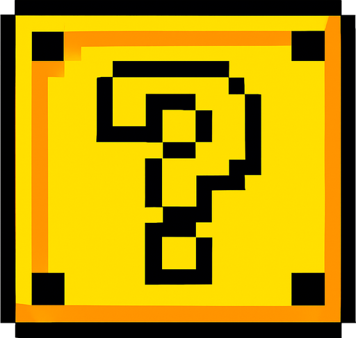 Lucky block.
In-Game asset.  2d.  High contrast.  No shadows