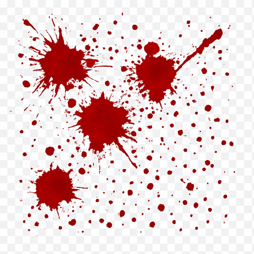 blood splatter effect. In-game assets. No background. Transparent background..
High contrast.  No shadows