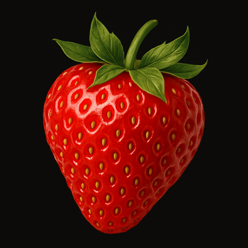 ultra realistic strawberry.
In-Game asset.  2d.  High contrast.  No shadows