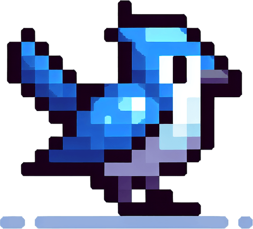 a pixel flappy bird.
Single Game Texture. In-Game asset. 2d. Blank background. High contrast. No shadows.