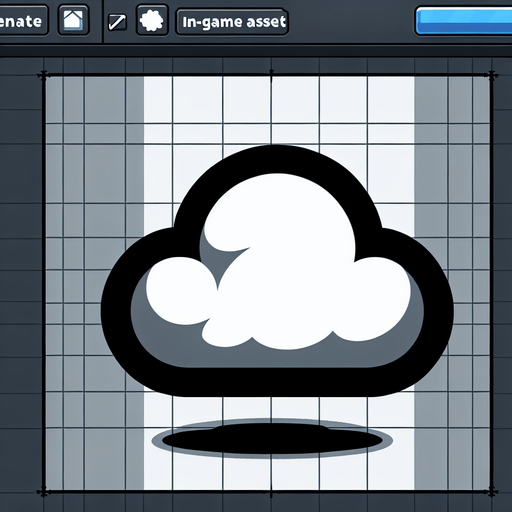 cloud.
Single Game Texture.  In-Game asset.  2d.  Blank background.  High contrast.  No shadows