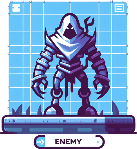 enemy.
Single Game Texture. In-Game asset. 2d. Blank background. High contrast. No shadows.