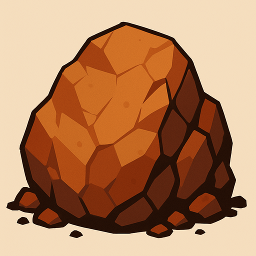 create motionless giant rock.
In-Game asset.  2d.  High contrast.  No shadows