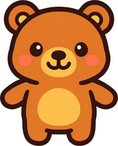 cute bear.
In-Game asset.  2d.  High contrast.  No shadows