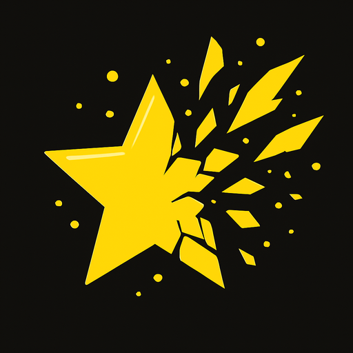 star breaking particles yellow.
In-Game asset.  2d.  High contrast.  No shadows