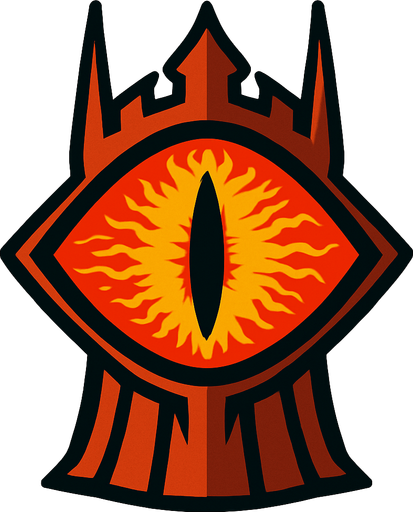 Eye of sauron.
In-Game asset.  2d.  High contrast.  No shadows