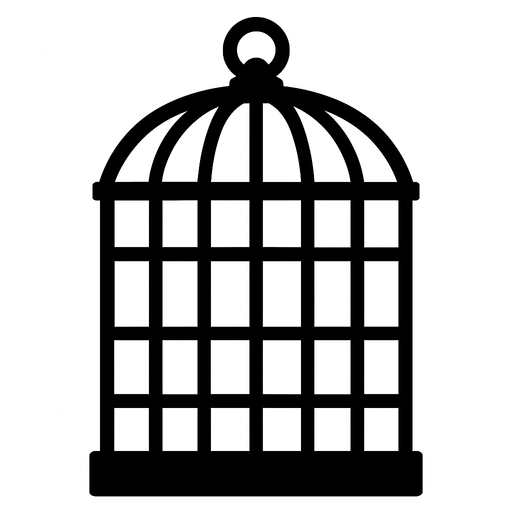 black cage.
In-Game asset.  2d.  High contrast.  No shadows