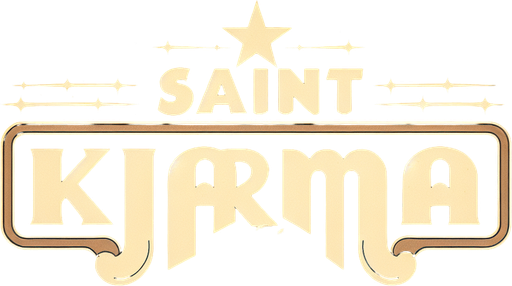 epic landscape intro in the clouds. cartoon 2d style. It has the title: "Saint Karma"