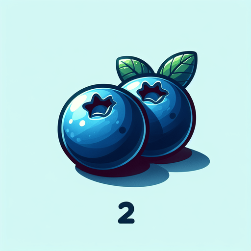 A couple of blueberries.
Single Game Texture. In-Game asset. 2d. Blank background. High contrast. No shadows.