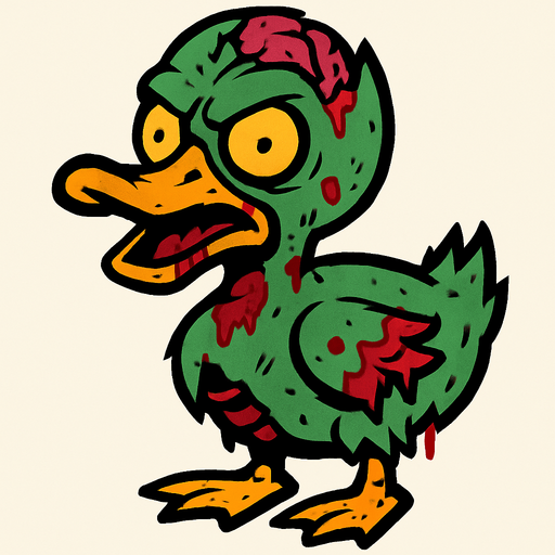 zombie duck.
In-Game asset.  2d.  High contrast.  No shadows