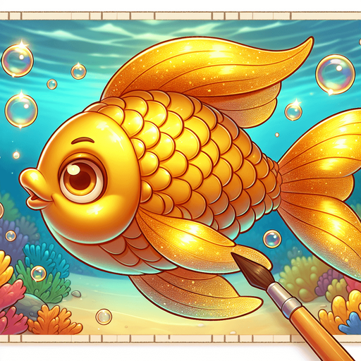 cartoon golden fish.
2D