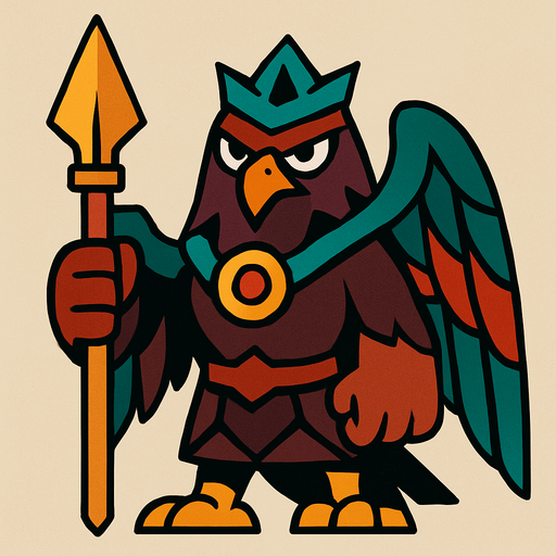 2d bird guardian.
In-Game asset.  2d.  High contrast.  No shadows