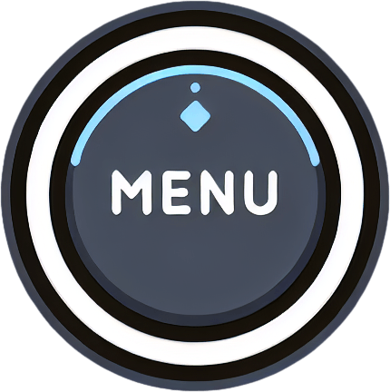 make a menu button logo.
Single Game Texture. In-Game asset. 2d. Blank background. High contrast. No shadows.