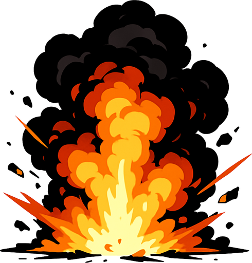 real explosion.
In-Game asset.  2d.  High contrast.  No shadows