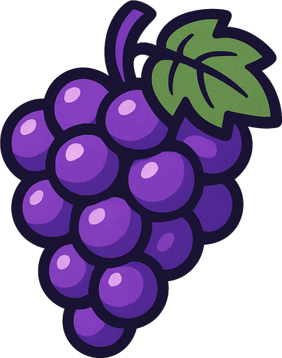 a purple grape.
In-Game asset.  2d.  High contrast.  No shadows