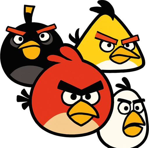 Angry birds vertical poster.
In-Game asset.  2d.  High contrast.  No shadows