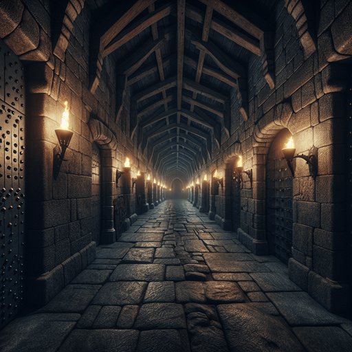 corridor in a medieval castle