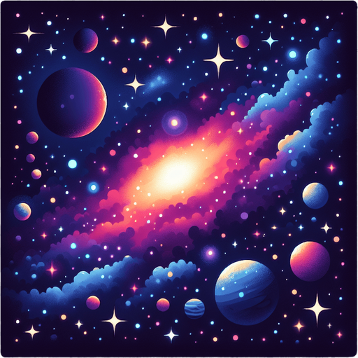 Arkaplan olarak uzay yap.
Single Game Texture. In-Game asset. 2d. Blank background. High contrast. No shadows.