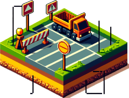 Piksel sanatı trafik engeli.
Single Game Texture.  In-Game asset.  2d.  Blank background.  High contrast.  No shadows