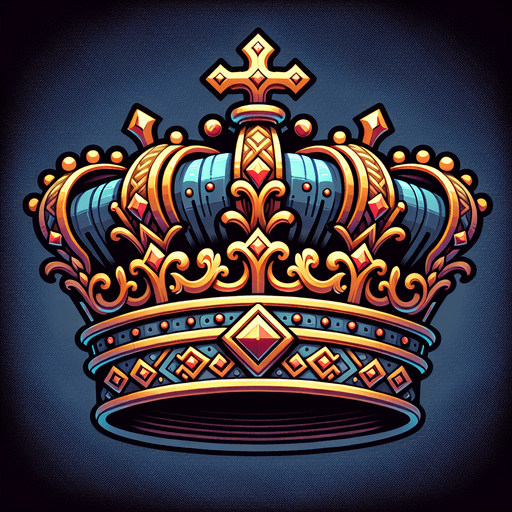 crown.
Single Game Texture.  In-Game asset.  2d.  Blank background.  High contrast.  No shadows