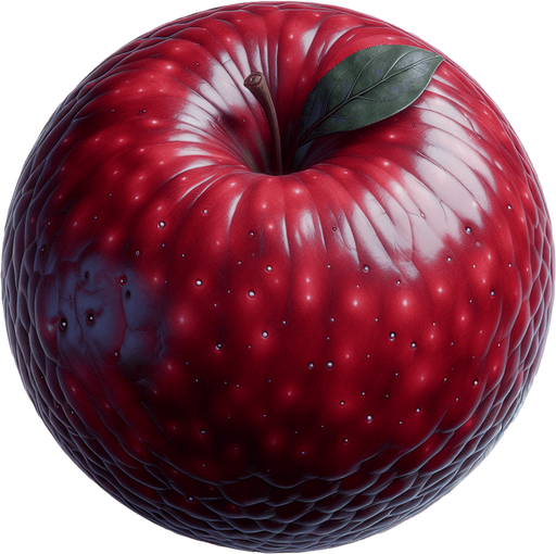 An apple in a rts style Single Game Texture. In-Game asset. 2d. Blank background. High contrast. No shadows.