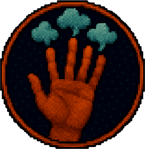 A hand with its fingers symbolizing gas