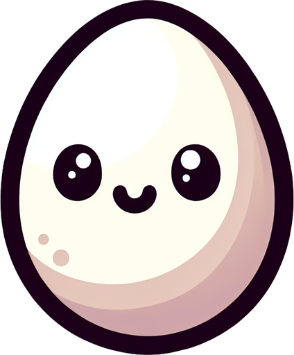 Cartoon egg.
Single Game Texture. In-Game asset. 2d. Blank background. High contrast. No shadows.