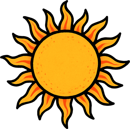 güneş.
In-Game asset.  2d.  High contrast.  No shadows