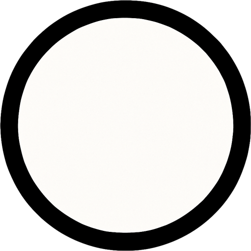 White circle with black outline. Blue background..
In-Game asset.  2d.  High contrast.  No shadows
