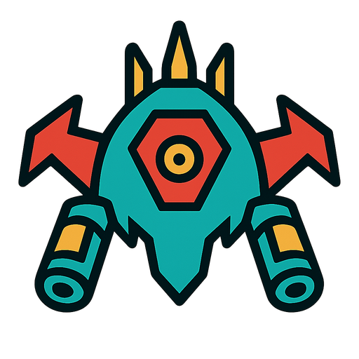 spaceship enemy.
In-Game asset.  2d.  High contrast.  No shadows