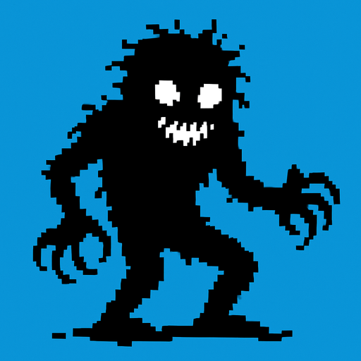 sombra de pixeles que de miedo.
In-Game asset.  2d.  High contrast.  No shadows