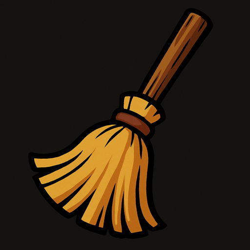 Broom.
In-Game asset.  2d.  High contrast.  No shadows