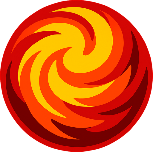 red and yellow mix orb.
In-Game asset.  2d.  High contrast.  No shadows