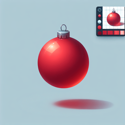 simple red christmas ornament 2d blank background high contrast no shadows in game asset Single Game Texture. In-Game asset. 2d. Blank background. High contrast. No shadows.