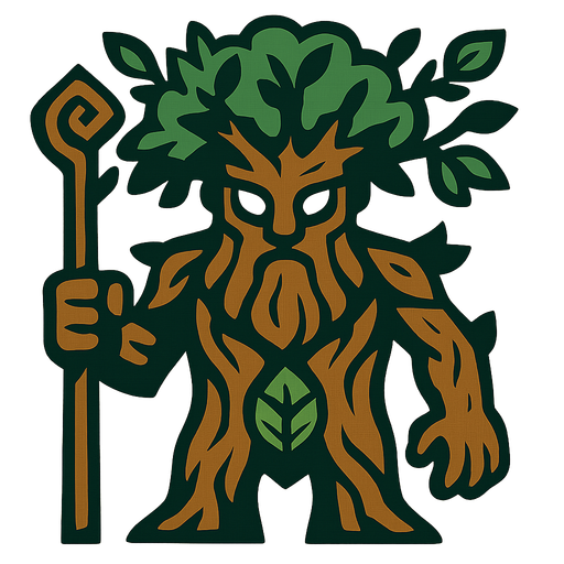 guardian of the forest.
In-Game asset.  2d.  High contrast.  No shadows