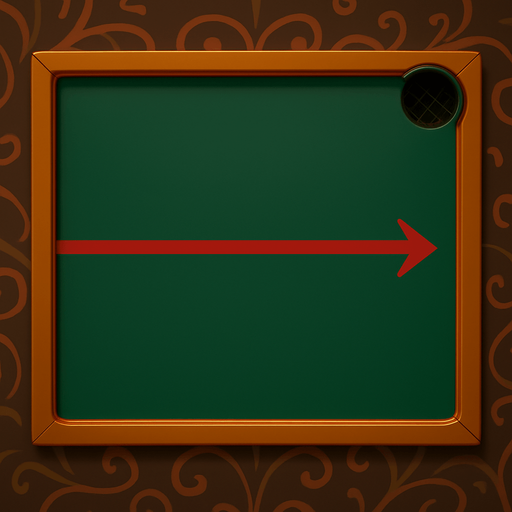 Change the center bumper on the table into a red line that’s painted on the table, like a casino table, that ends in an arrow on the right hand side. At the end of the arrow put a pocket like a pool table.