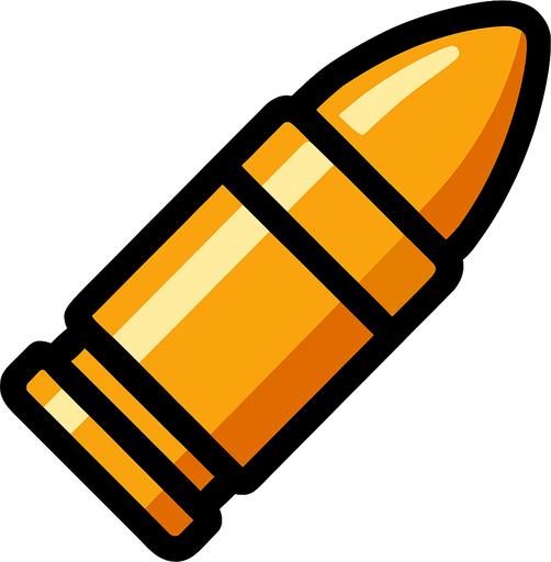 bullet.
In-Game asset.  2d.  High contrast.  No shadows