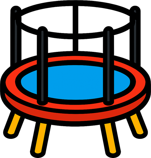trampoline, 3d, yazısız.
In-Game asset.  2d.  High contrast.  No shadows