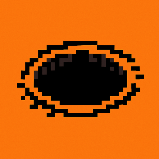 un agujero hecho con pixeles.
In-Game asset.  2d.  High contrast.  No shadows