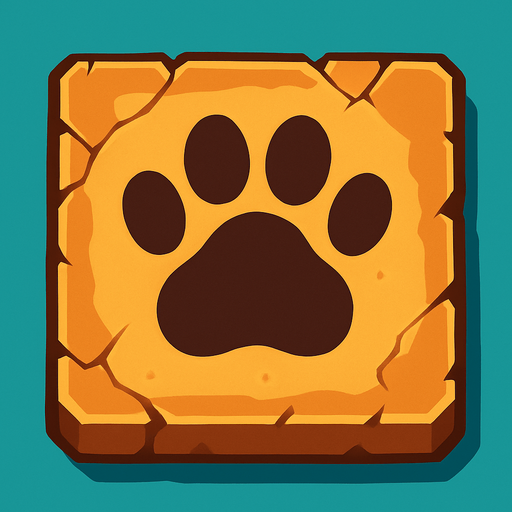 kedi pati izi olan bir platform ama kuşbakışı.
In-Game asset.  2d.  High contrast.  No shadows