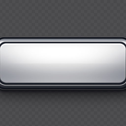 premium quality rectangular button background, 500x150 px, clean futuristic tech design, subtle gradients, beveled edges, slight inner glow, dark metallic white tones, minimal and elegant, no text, no icon, transparent background.
In-Game asset.  2d.  High contrast.  No shadows