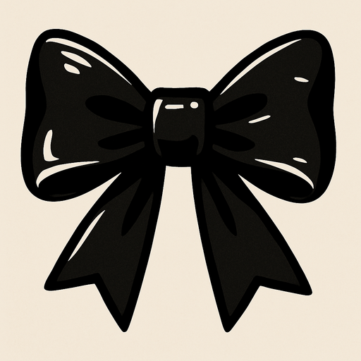 moño negro elegante 2d.
In-Game asset.  2d.  High contrast.  No shadows