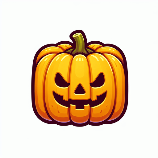 Perfectly square yellow halloween pumpkin. Cartoon style. spookyart style. Simple vector style.